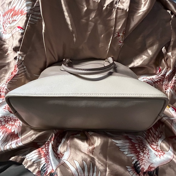 Coach Cora Domed Satchel Purse Leather Tote F34491 Grey Birch Chalk Bicolor - Picture 7 of 10